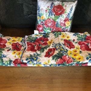 Orvis NWT vintage reversible Full/ Queen quilt and throw pillow
